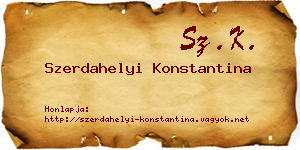 Szerdahelyi Konstantina névjegykártya